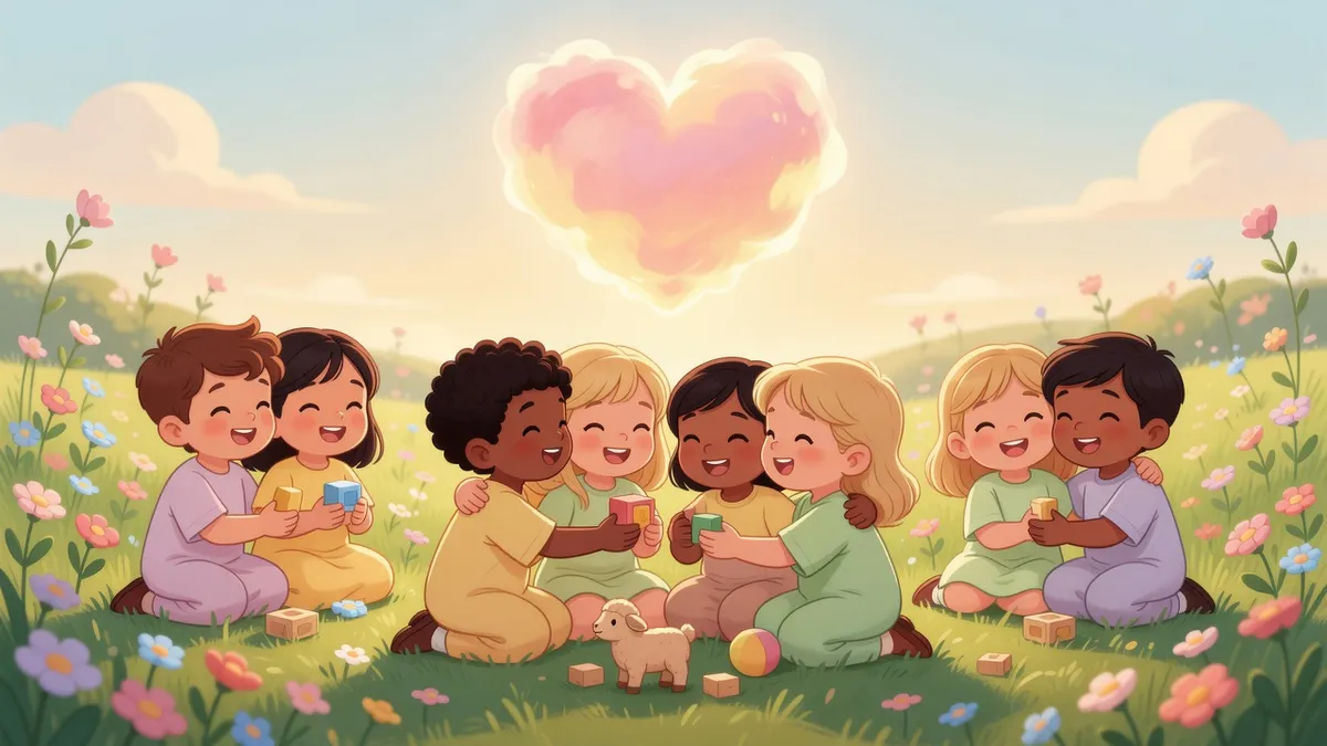 Ilustración infantil del versículo 1 Juan 4:8