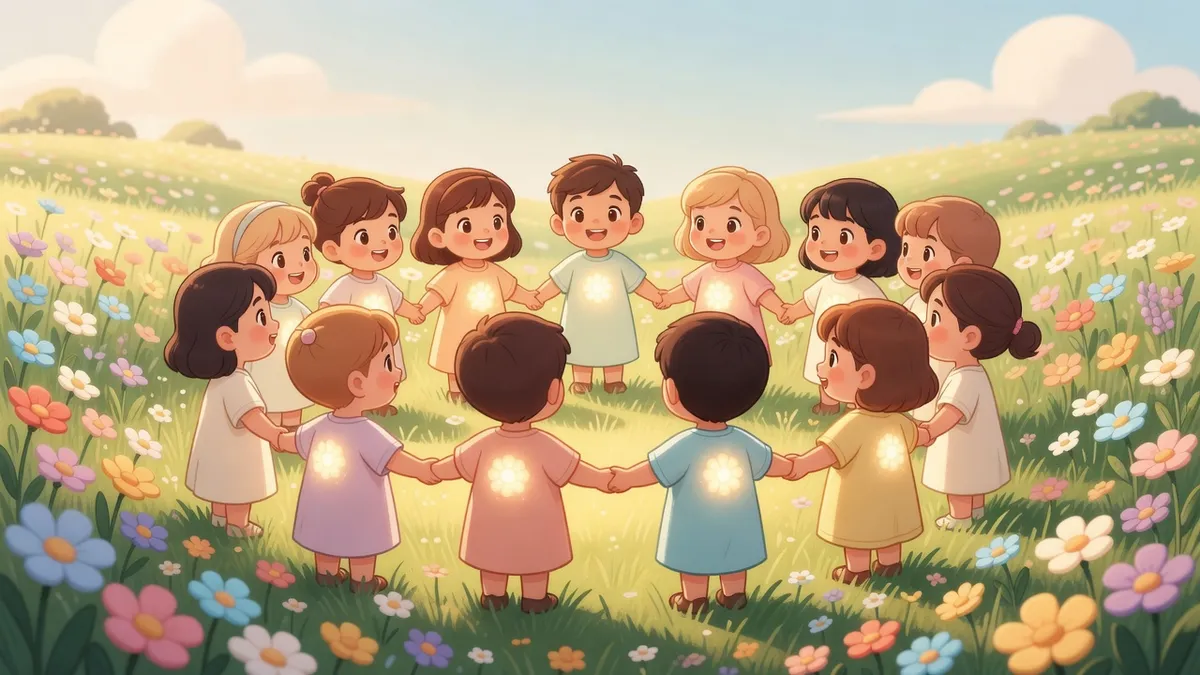 Ilustración infantil del versículo Colosenses 3:15