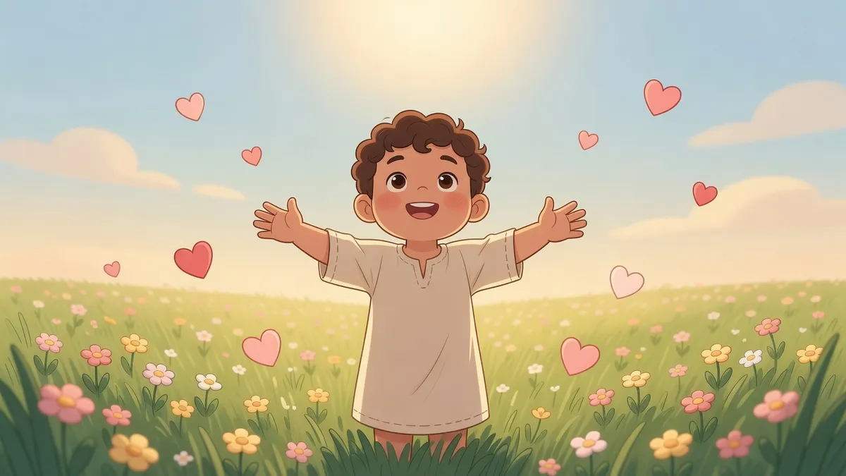 Ilustración infantil del versículo Deuteronomio 6:5