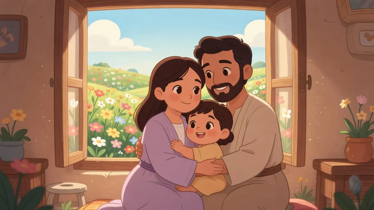 Ilustración infantil del versículo Éxodo 20:12