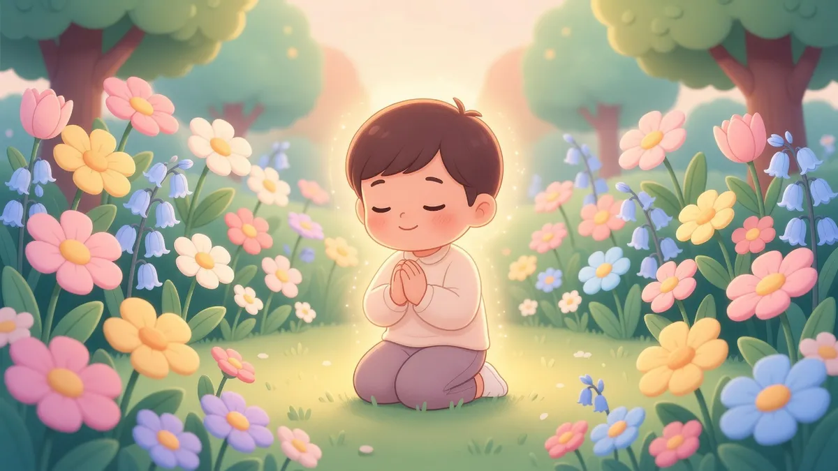 Ilustración infantil del versículo Filipenses 4:6