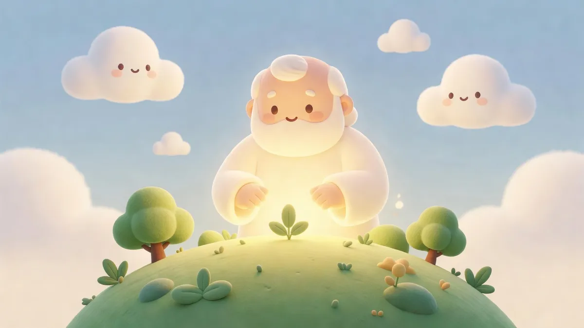 Ilustración infantil del versículo Génesis 1:1