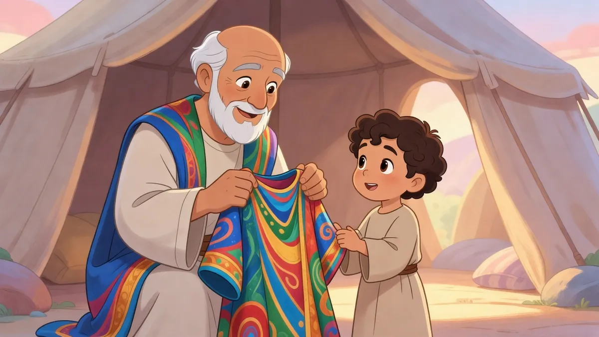 José recibe de su padre una túnica de muchos colores