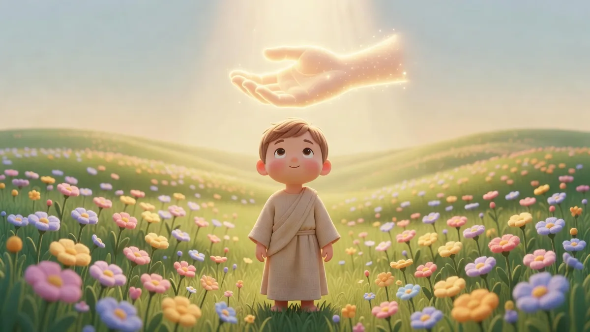 Ilustración infantil del versículo Isaías 41:10