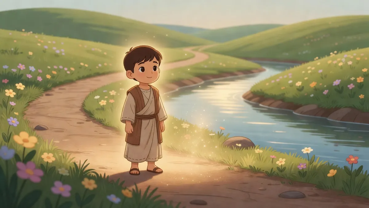 Ilustración infantil del versículo Josué 1:9