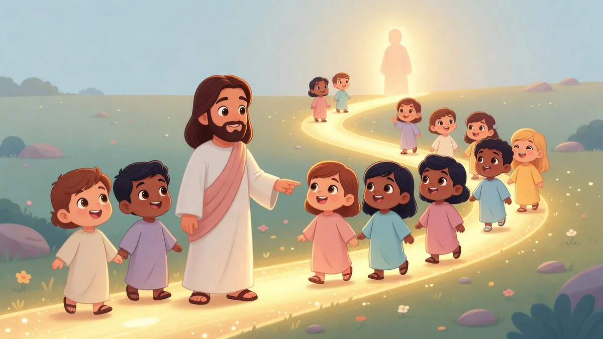 Ilustración infantil del versículo Juan 14:6