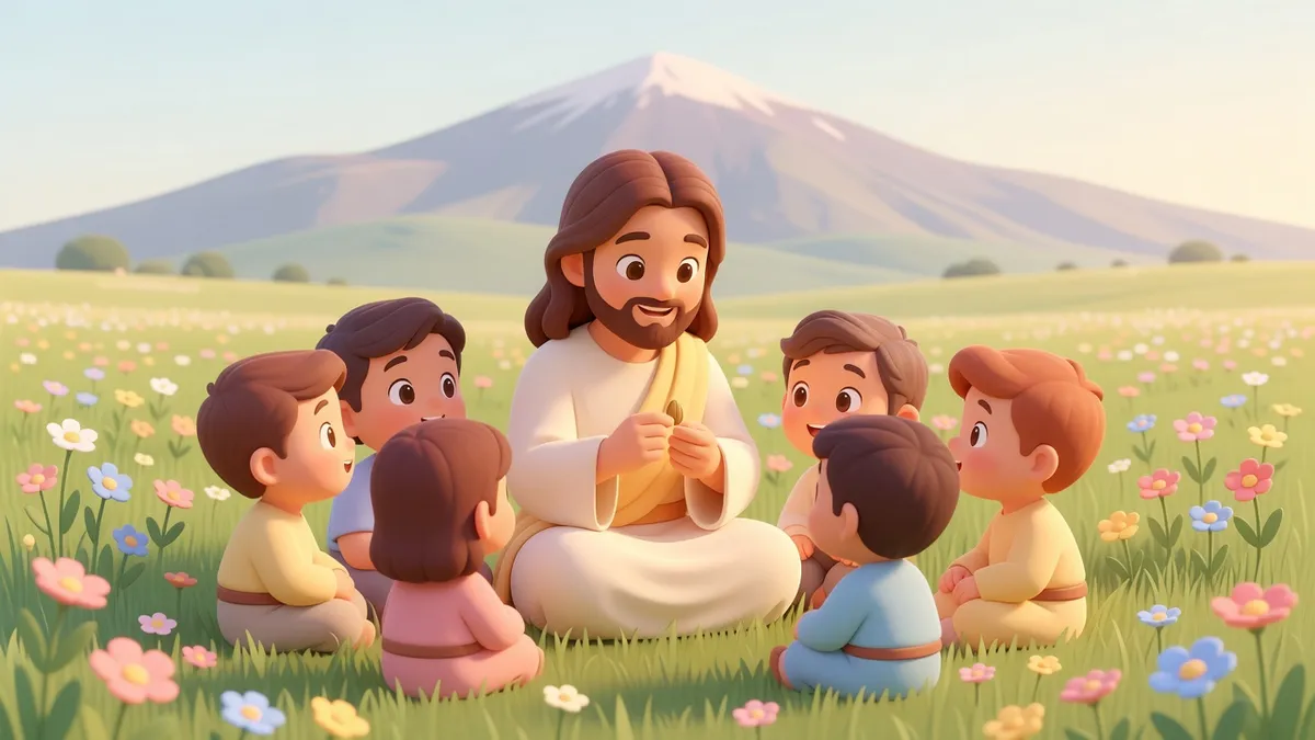 Ilustración infantil del versículo Mateo 17:20