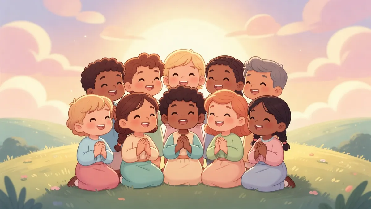 Ilustración infantil del versículo Mateo 6:9