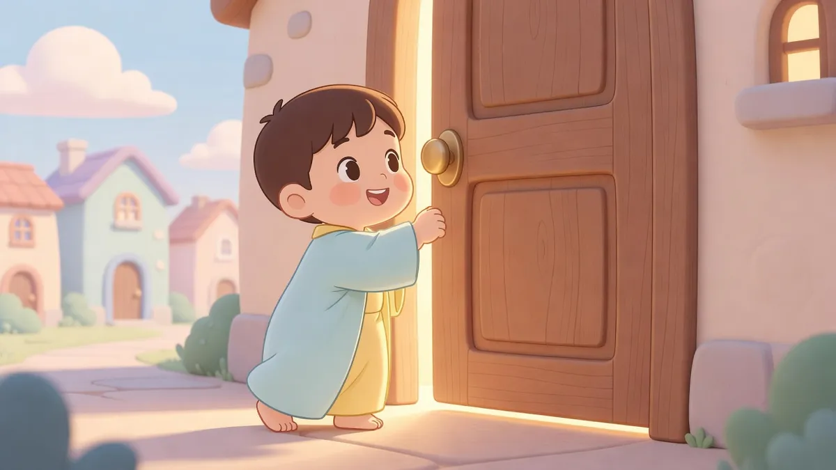 Ilustración infantil del versículo Mateo 7:7