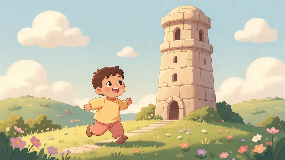Ilustración infantil del versículo Proverbios 18:10