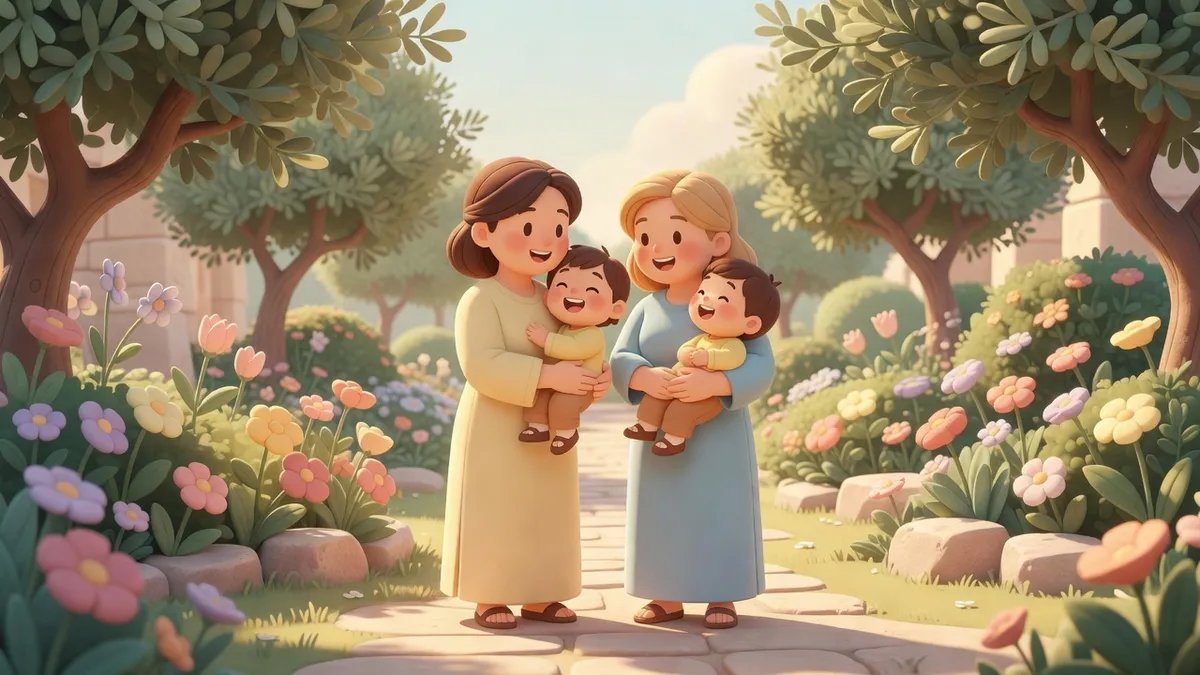 Ilustración infantil del versículo Salmos 127:3