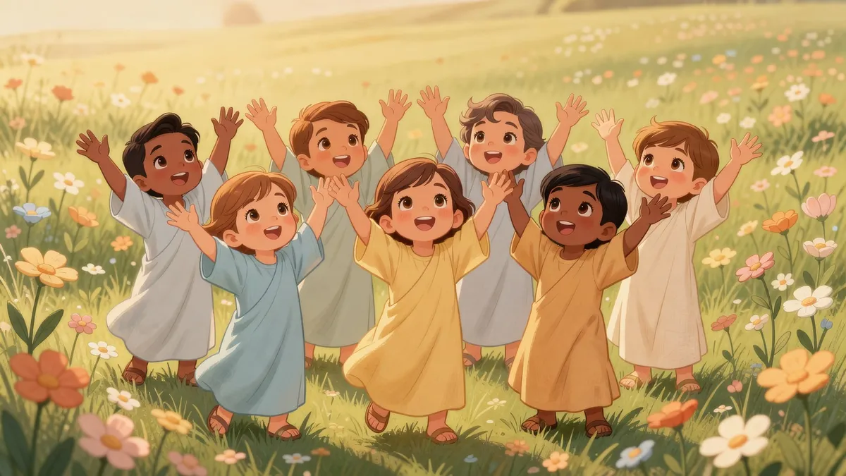 Ilustración infantil del versículo Salmos 136:1